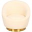 Pippa Faux Lamb Wool Chair In Ivory And Gold