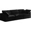 Plush Black Velvet Standard Cloud-Like Comfort Modular Sofa 602Black-S105