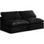 Plush Black Velvet Standard Cloud-Like Comfort Modular Sofa 602Black-S2