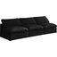 Plush Velvet Standard Comfort Modular Sofa In Black