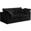 Plush Black Velvet Standard Cloud-Like Comfort Modular Sofa 602Black-S70