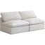 Plush Velvet Standard Comfort Modular Sofa In Cream