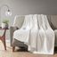 Plush Polyester Knitted Solid Microlight To Solid Microlight Heated Throw In Ivory