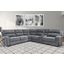 Polaris Bizmark Grey 6 Piece Modular Power Reclining Sectional With Power Headrests And Console In Grey