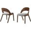 Polly Mid-Century Gray Upholstered Dining Chair In Walnut Finish