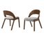 Polly Mid-Century Gray Upholstered Dining Chair Set of 2 In Walnut Finish