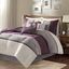 Polyester Faux Suede 7Pcs Queen Comforter Set In Purple