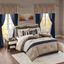 Polyester Jacquard 24Pcs Queen Comforter Set In Navy