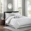 Polyester Jacquard 7Pcs Queen Comforter Set In White