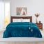 Polyester Solid Microlight To Berber Heated Queen Blanket In Teal