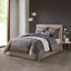 Polyester Yarn Dyed Pieced Queen Duvet Cover Set In Grey