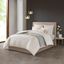 Polyester Yarn Dyed Pieced King Duvet Cover Set In White