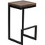 Porter Designs Cube Solid Wood And Metal Bar Stool In Brown