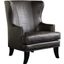 Porter Designs Grant Crackle Leather Wingback Accent Chair In Brown