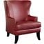 Porter Designs Grant Crackle Leather Wingback Accent Chair In Red