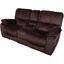 Porter Designs Ramsey Microfiber Reclining Console Loveseat In Brown