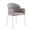 Portia Gray Velvet and Brushed Stainless Steel Dining Room Chair Set of 2
