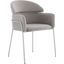Portia Gray Velvet And Brushed Stainless Steel Dining Room Chair
