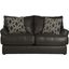 Prato Top Grain Italian Leather Match Loveseat with Cuddler Cushions In Chocolate