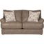 Prato Top Grain Italian Leather Match Loveseat with Cuddler Cushions In Putty