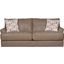 Prato Top Grain Italian Leather Match Sofa with Cuddler Cushions In Putty