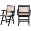 Preston Wood Dining Arm Chair Set of 2 In Black