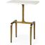 Preston White Marble Top With Gold Metal Accent Table