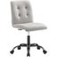 Prim Armless Vegan Leather Office Chair In Black Light Gray