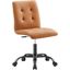 Prim Armless Vegan Leather Office Chair In Black Tan