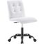 Prim Armless Vegan Leather Office Chair In Black White