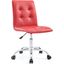 Prim Red Armless Mid Back Office Chair