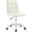 Prim White Armless Mid Back Office Chair