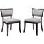 Pristine Light Gray Upholstered Fabric Dining Chairs - Set Of 2
