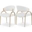 Privet Linen Textured Fabric Dining Chair Set of 2 In Cream