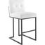 Privy Black and White Black Stainless Steel Upholstered Fabric Bar Stool