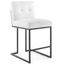 Privy Black and White Black Stainless Steel Upholstered Fabric Counter Stool