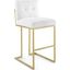 Privy Gold and White Gold Stainless Steel Upholstered Fabric Bar Stool