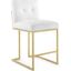 Privy Gold and White Gold Stainless Steel Upholstered Fabric Counter Stool