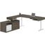Pro-Vega Height Adjustable L-Desk in Walnut Grey and White 130850-000035
