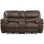 Proctor Power Double Reclining Love Seat with Center Console In Brown