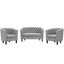 Prospect Light Gray 3 Piece Upholstered Fabric Loveseat and Arm Chair Set