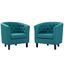 Prospect Teal 2 Piece Upholstered Fabric Arm Chair Set