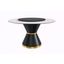Qorvus 60 Inch Round Dining Table In White and Gold