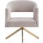 Quartz Swivel Accent Chair In Pale Taupe And Gold