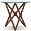 Quasar Clear Glass Top With Ash Stained Light Walnut Base Tall End Table