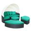 Quest Espresso Turquoise Canopy Outdoor Patio Daybed