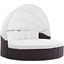 Quest Espresso White Canopy Outdoor Patio Daybed