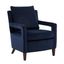 Questa Velvet Accent Arm Chair In Navy Blue