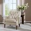 Qwen Button Tufted Accent Chair In Beige