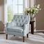 Qwen Button Tufted Accent Chair In Dusty Blue